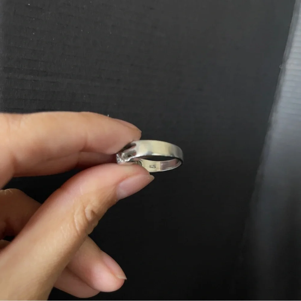 Sterling Silver Cz Bypass Size 6 Ring Signed 925 Tested